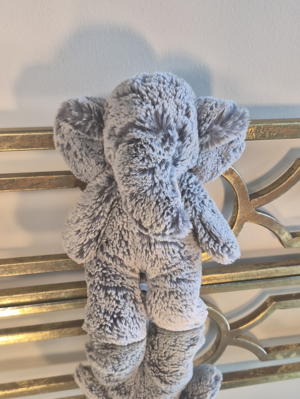 Aurora Sweet & Softer Grey Elephant Plush, 9", Grey.
